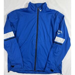 Callaway Golf Jacket Blue Full Zip Mens Size L Lightweight Water Resistant